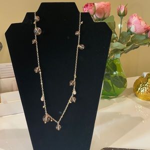 JCrew necklace gold and crystal detail , 33 in